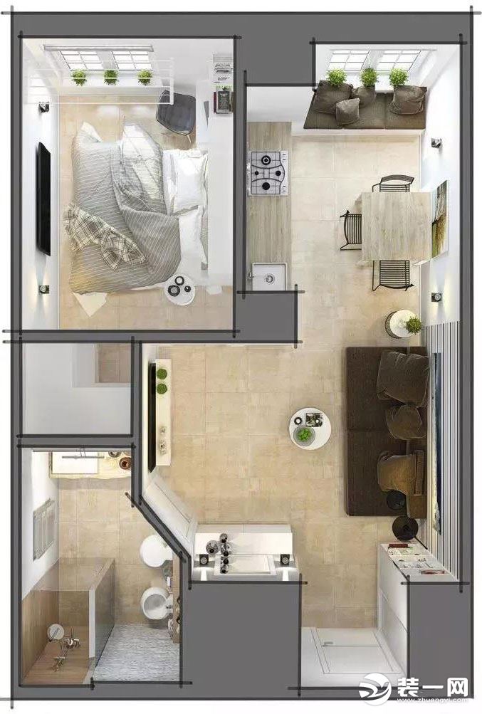 9种单身公寓设计图详情解析 钦州装修网为你整理分享